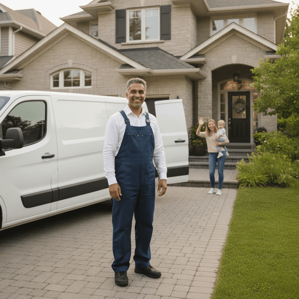Electrical service van on the road