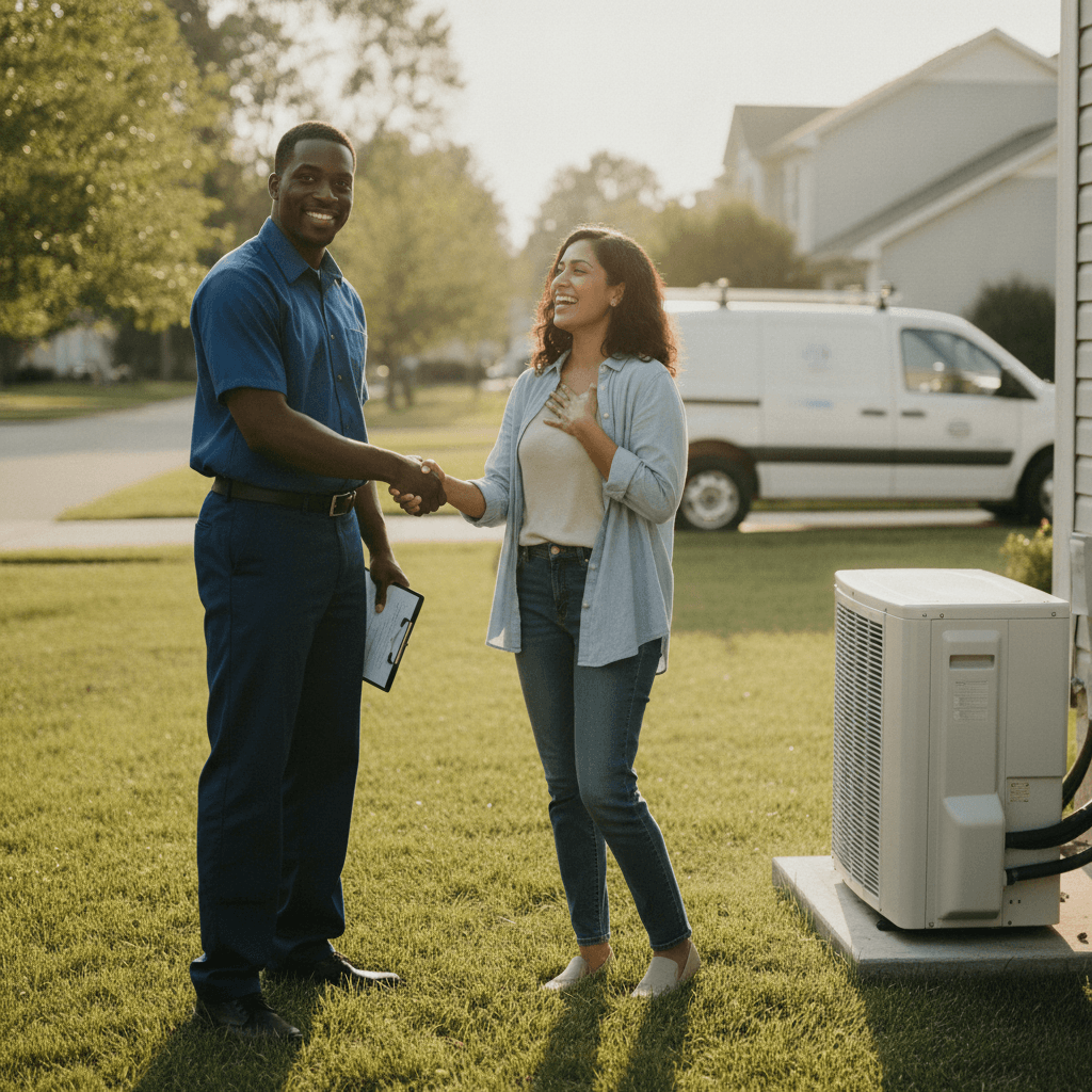 HVAC & Heating pro at work